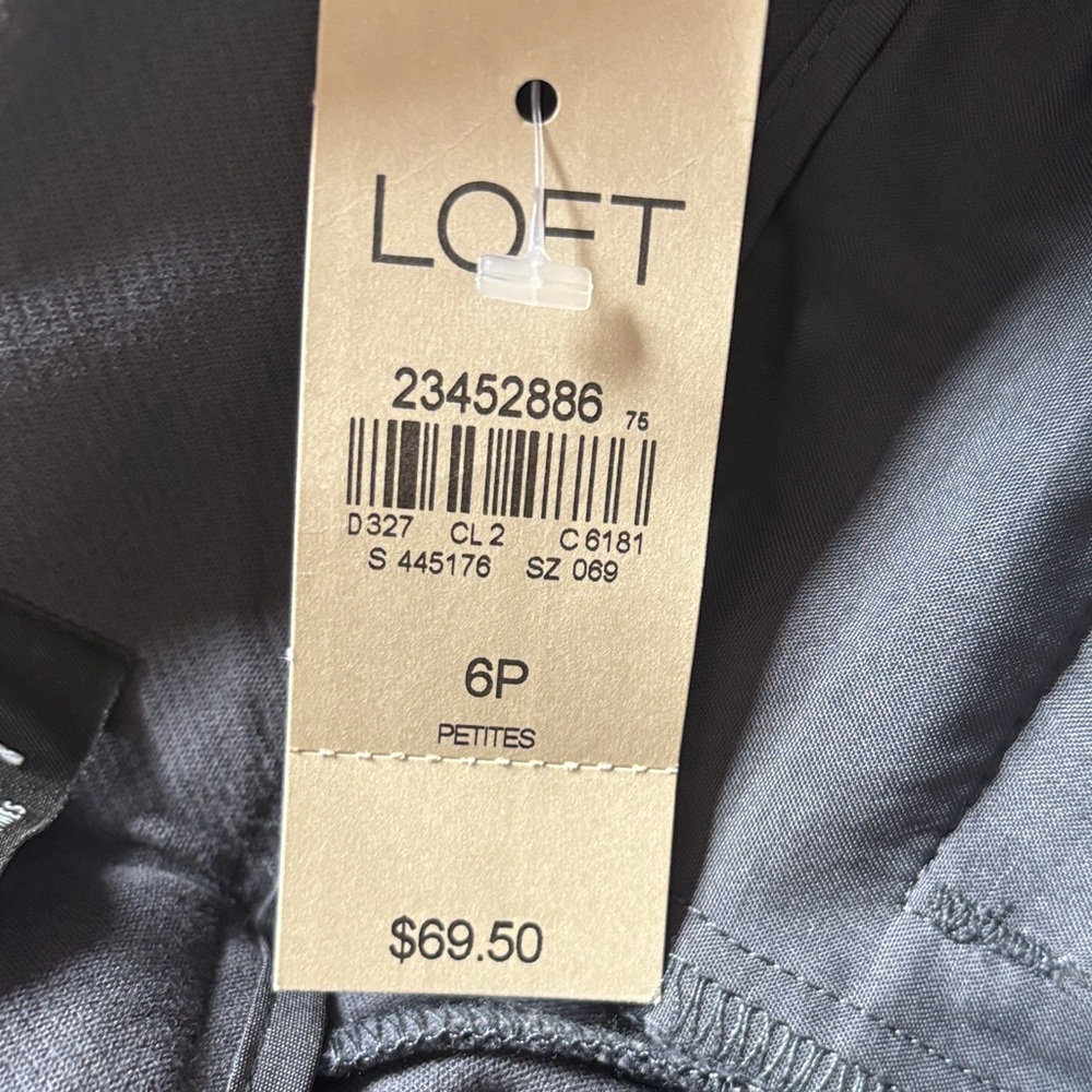 LOFT Marisa Slate Gray Tailored Straight-Leg Pants - Picture 6 of 14